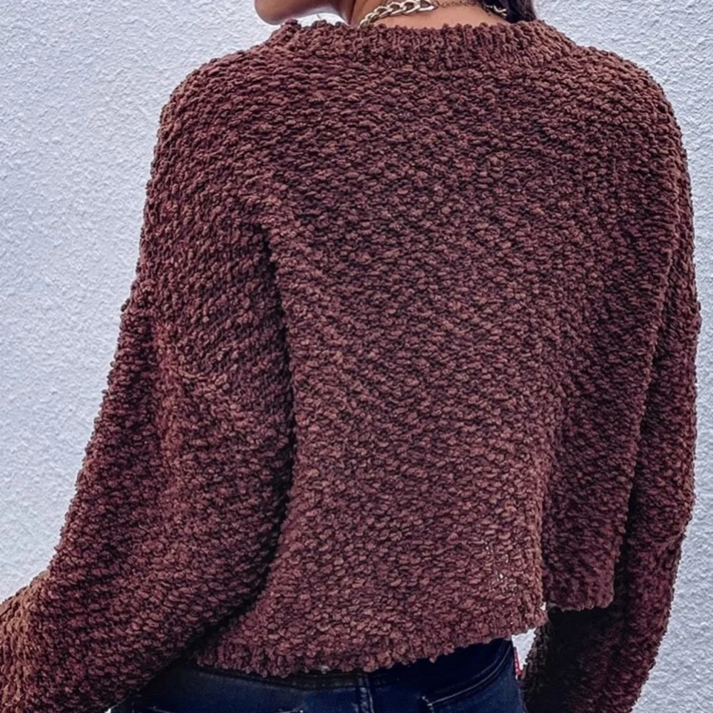 Brown Fuzzy Sweater in S - Picture 2 of 3